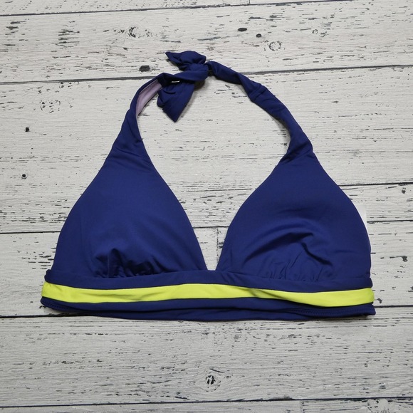 Seafolly Bikini Top Womens 16 US 12 Purple Blue Yellow Halter Swimwear Australia - Picture 1 of 4